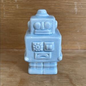 Blue Ceramic Robot Decor